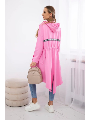 Coat with a longer back part light pink
