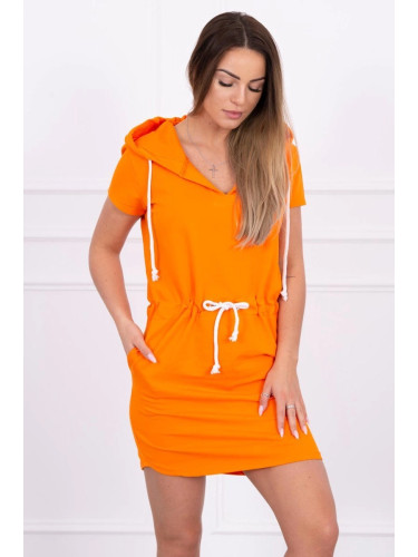 Tied dress with hood orange