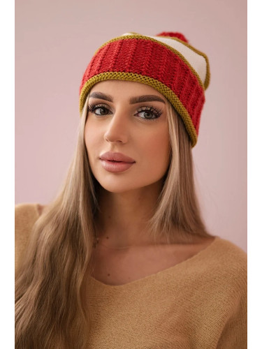 Women's cap Kinga K297 foxy+ light khaki + ecru