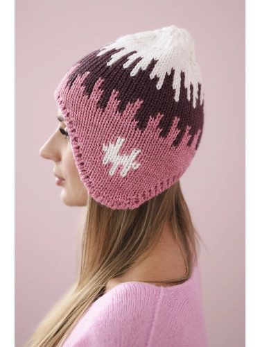 marka niezdefiniowana Women's cap Nikol K405 white+burgundy+pink