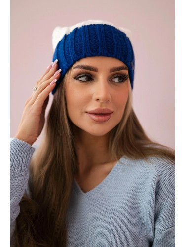 Kesi Cap with fleece Paris K212 ecru+mauve-blue