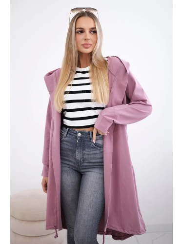Cardigan with oversize print dark pink