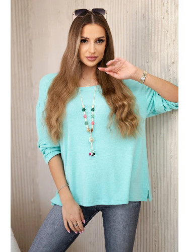 Kesi Włoski Blouse with necklace mint