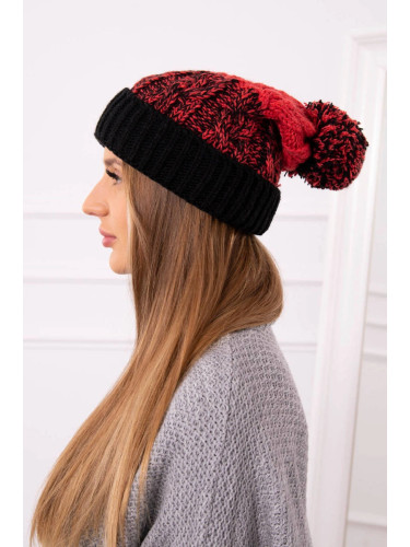 marka niezdefiniowana Cap with a pompom Abigail K326 black+raspberry