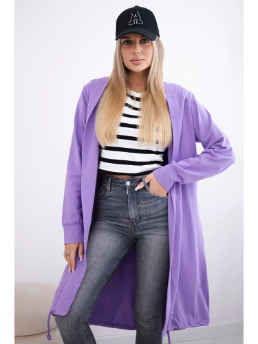 Cardigan with oversize print in purple color