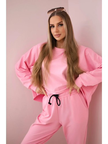 Set 2-piece sweatshirt + trousers light pink