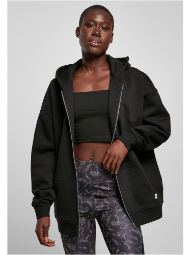 Women's oversized hoodie with zip in black