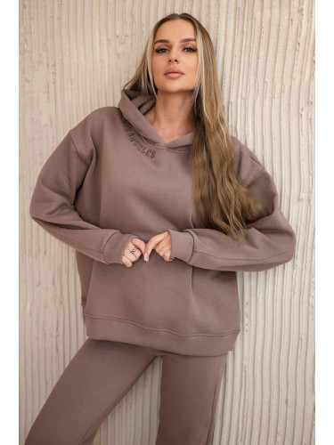 Insulated set with embroidery Los Angeles mocha