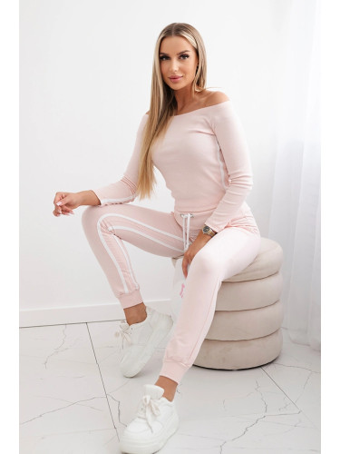 Double stripe set in powder pink