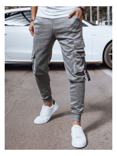 Spodnie męskie dresowe bojówki jasnoszare Dstreet
