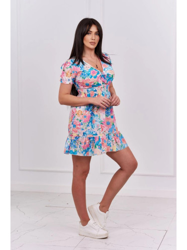 Floral V-neck dress powder pink