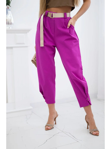 Kesi Włoski Summer Punto trousers with leg closure violet