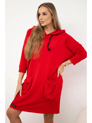 Red dress with a hood