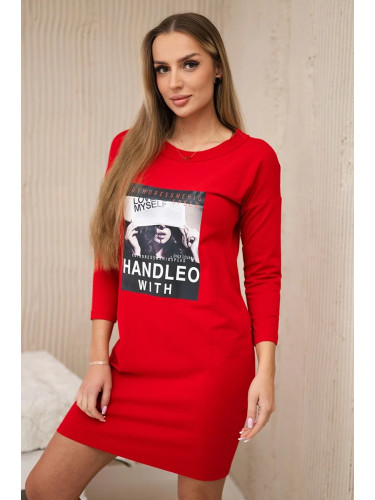 Dress with print Handle with red