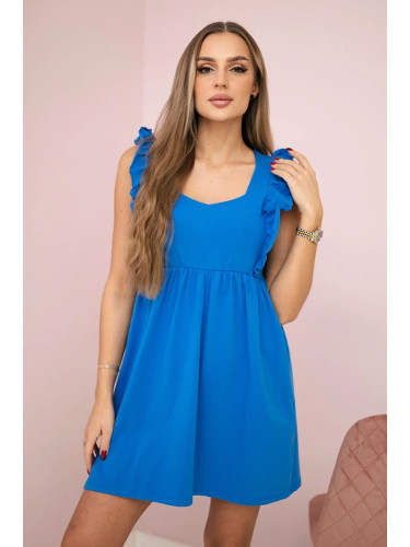 Dress with ruffles on the sides purple-blue