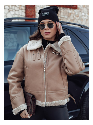 Дамско кожено яке SHEREB каки