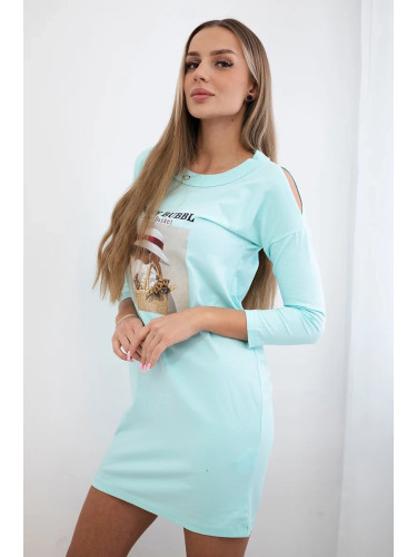 Dress with mint print Basket