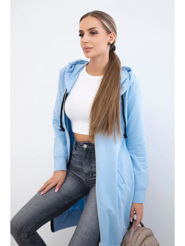 Dress with a hood and azure color