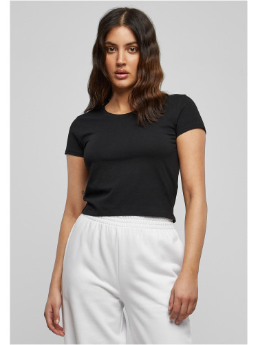 Women's Stretch Jersey Cropped Tee Black
