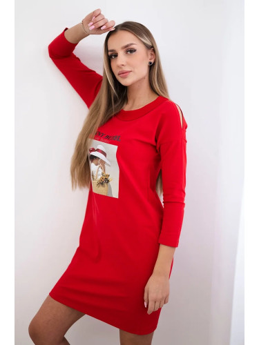 Dress with basket print red