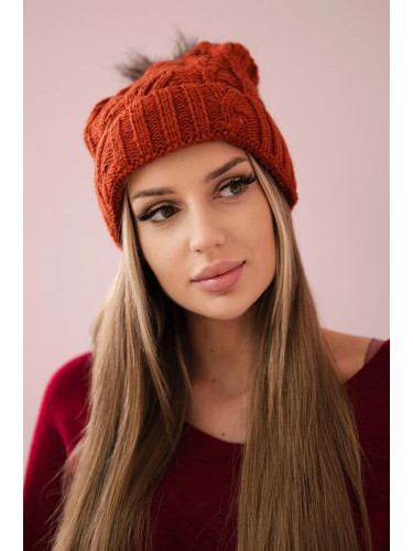 marka niezdefiniowana Cap with fleece Warkocz K226 foxy