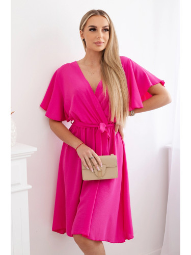 Kesi Włoski Dress with a plunging neckline pink