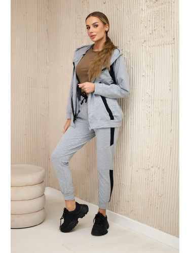 Sports set with grey stripes