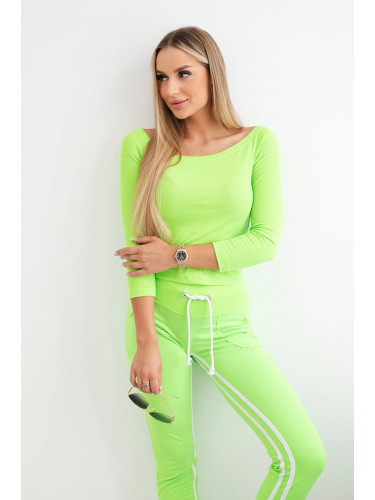 Set with double green neon stripe