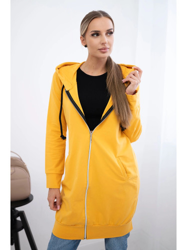 Women's long hoodie Kesi - mustard