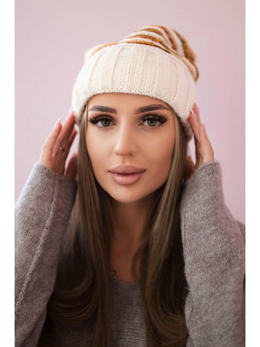 Women's cap Feba K330 ecru+orange