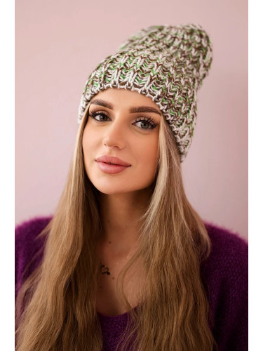 Women's cap Lora K312 green + brown