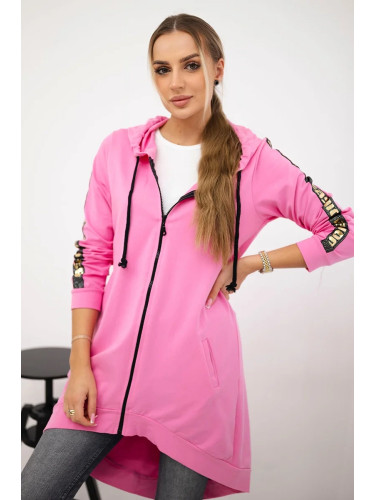 Sweatshirt with back zip light pink