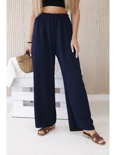 Kesi Włoski Wide-leg trousers navy blue