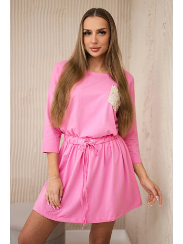 Dress with sequin pocket light pink