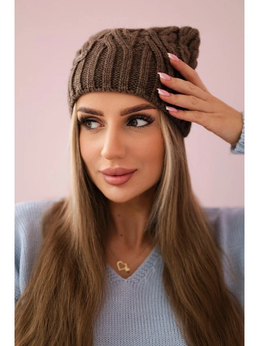 Kesi Cap with fleece Paulina K227 mocca