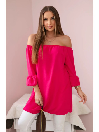 Spanish blouse with ruffles on the sleeve fuchsia