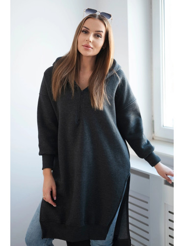 Insulated sweatshirt with graphite side slits