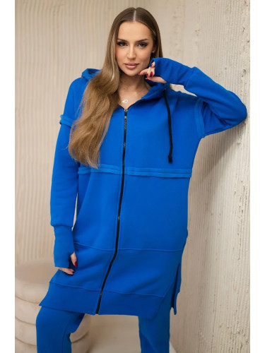Insulated set with a long sweatshirt purple blue