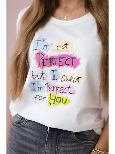 Blouse with Perfect white print