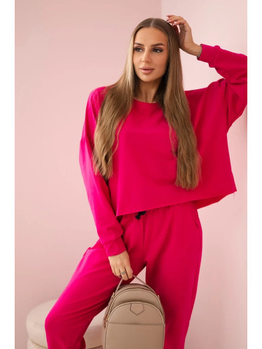 Set 2-piece sweatshirt + fuchsia trousers
