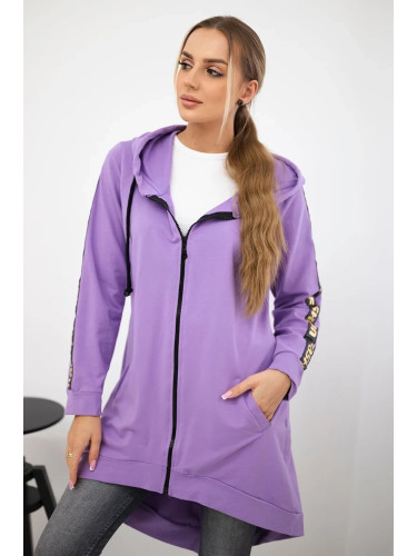 Sweatshirt with back zip dark purple