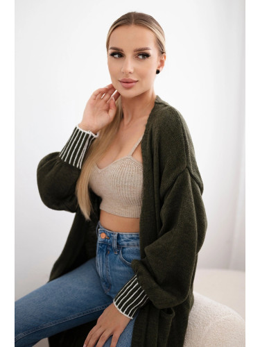 Kesi Włoski Cardigan with pockets khaki