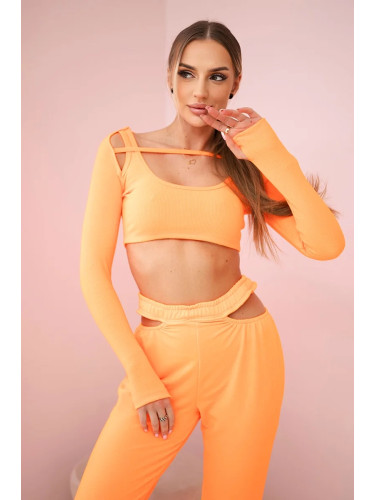 Complete with blouse top orange neon