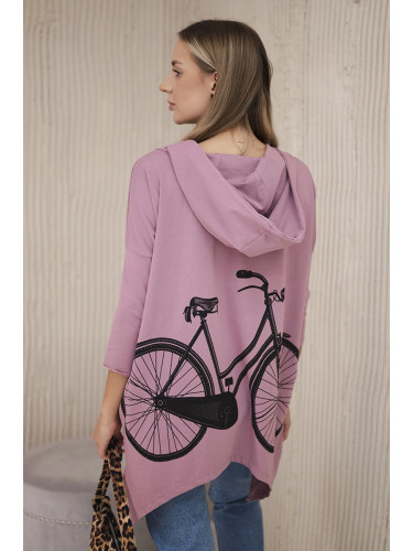 Sweatshirt with cycling print dark pink