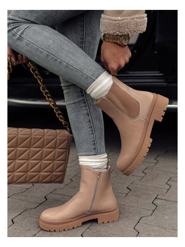Дамски кремави боти до глезена MONDERICO
