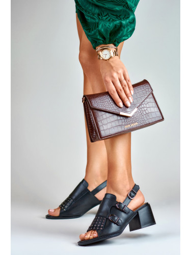 La.Fi Czarne sandały z ćwiekami