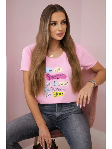 Blouse with print Perfect powder pink