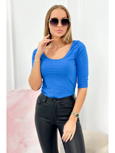 Blouse with a round neckline purple-blue