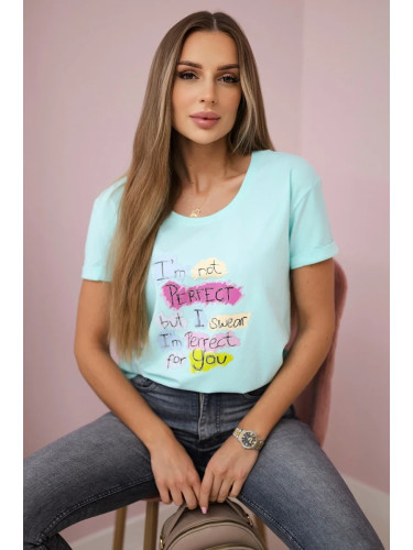 Blouse with Perfect mint print