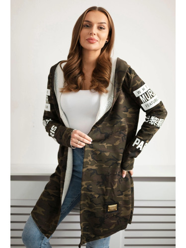 Coat with masked subtitles